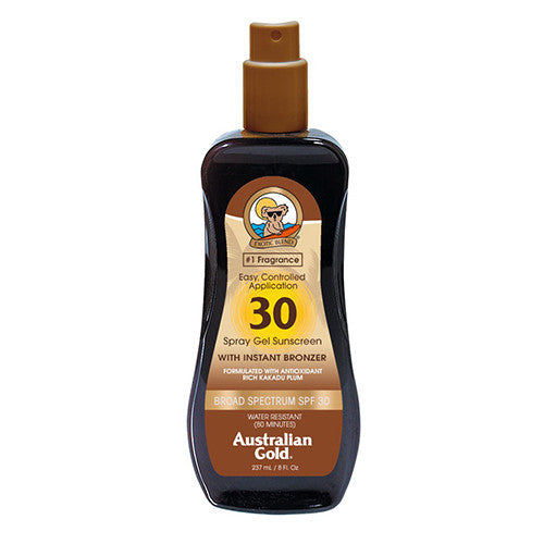Australian Gold Spf 30 Spray Gel SunscreenWith Instant Bronzer, 8 Oz